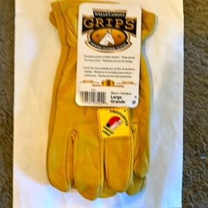 Wells Lamont GRIPS Premium Leather Gloves NWT Natural